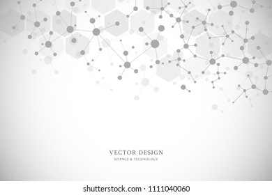 Molecular structure background. Abstract background with molecule DNA. Medical, science and digital technology with connected lines and dots