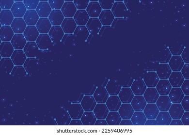 Molecular structure background. Abstract background with molecule DNA. Medical, science and technology concepts, vector illustration