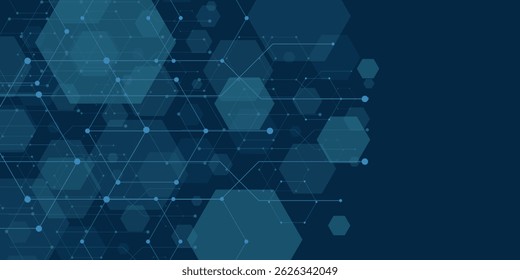 Fundo da estrutura molecular. Fundo abstrato com molécula de DNA. Forma geométrica com hexágonos