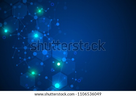 Molecular structure background. Abstract background with molecule DNA. Medical, science and technology concepts, vector illustration