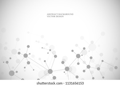 Molecular structure background and communication. Abstract background from molecule DNA. Medical, science and digital technology concept with connected lines and dots