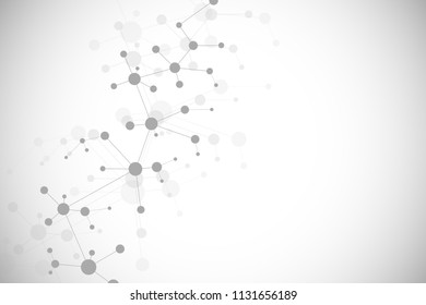 Molecular structure background and communication. Abstract background from molecule DNA. Medical, science and digital technology concept with connected lines and dots