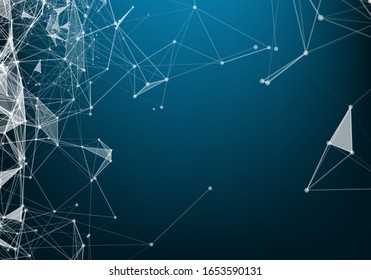 Molecular structure background and communication. Abstract background with molecule DNA and neural network. Artificial intelligence. Science and technology concept with connected lines and dots