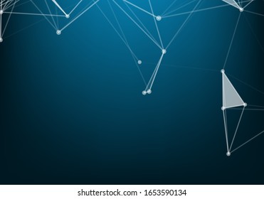 Molecular structure background and communication. Abstract background with molecule DNA and neural network. Artificial intelligence. Science and technology concept with connected lines and dots