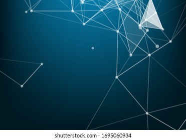 Molecular structure background and communication. Abstract background with molecule DNA and neural network. Artificial intelligence. Science and technology concept with connected lines and dots