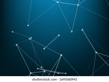 Molecular structure background and communication. Abstract background with molecule DNA and neural network. Artificial intelligence. Science and technology concept with connected lines and dots