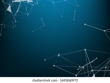 Molecular structure background and communication. Abstract background with molecule DNA and neural network. Artificial intelligence. Science and technology concept with connected lines and dots