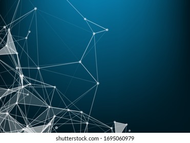Fondo molecular y comunicación. Fondo abstracto con ADN molécula y red neural. Inteligencia artificial. Concepto de ciencia y tecnología con líneas y puntos conectados