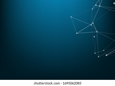 Molecular structure background and communication. Abstract background with molecule DNA and neural network. Artificial intelligence. Science and technology concept with connected lines and dots