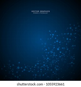 Molecular structure background. Genetic and science research. Medical, science and technology concept. Vector illustration