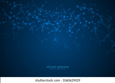 Molecular structure background. Genetic and science research. Medical, science and technology concept. Vector illustration