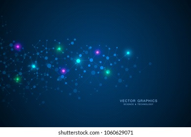 Molecular structure background. Genetic and science research. Medical, science and technology concept. Vector illustration