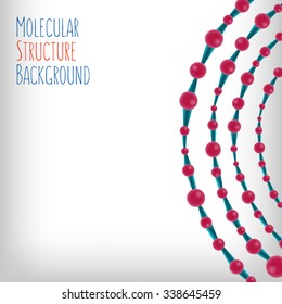 Molecular Structure Background. Science Molecule. Molecular DNA Model Structure. Chemistry Formulas. Vector Illustration.