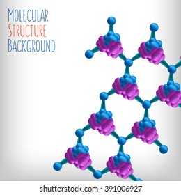 Molecular Structure Background. Science Molecule. Molecular DNA Model Structure. Chemistry Formulas. Vector Illustration.