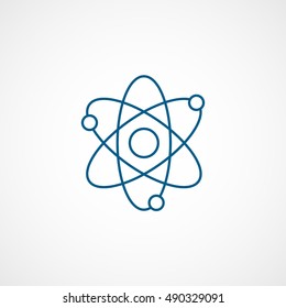 Molecular Structure Blue Flat Icon On White Background