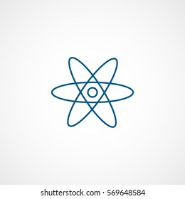 Molecular Structure  Blue Line Icon On White Background