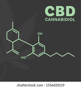 The molecular structure of Cannabidiol, or CBD, a cannabinoid extracted from the cannabis or marijuana plant used for medical purposes.