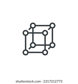 Molecular structure cells science molecule icon, vector illustration