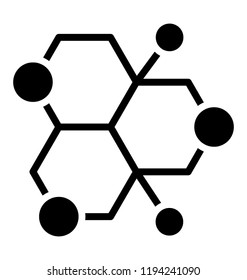 Molecular structure and chemical compounds icon graphic