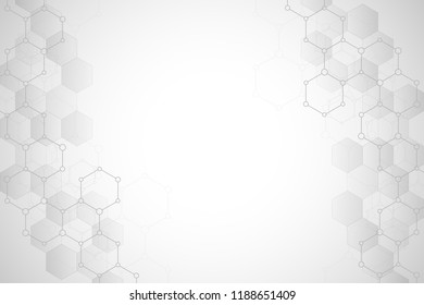 Molecular structure and chemical elements. Abstract molecules background. Science and digital technology concept. Vector illustration for scientific or technological design