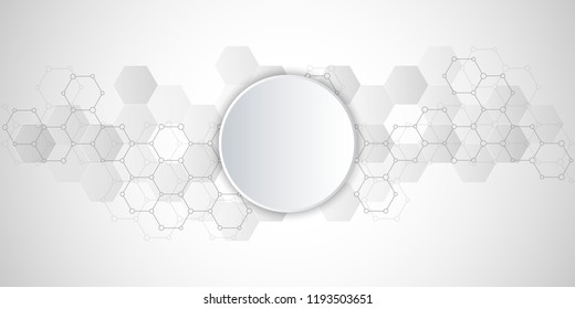 Molecular structure and chemical elements. Abstract molecules background. Science and digital technology concept. Vector illustration for scientific or technological design