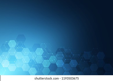 Molecular structure and chemical elements. Abstract molecules background. Science and digital technology concept. Vector illustration for scientific or technological design