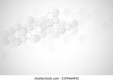Molecular structure and chemical elements. Abstract molecules background. Science and digital technology concept. Vector illustration for scientific or technological design