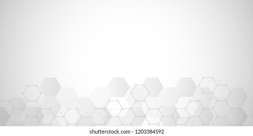 Molecular structure and chemical elements. Abstract molecules background. Science and digital technology concept. Vector illustration for scientific or technological design