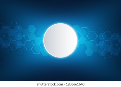 Molecular structure and chemical elements. Abstract molecules background. Science and digital technology concept. Vector illustration for scientific or technological design