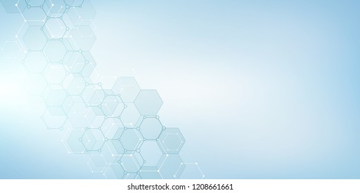 Molecular structure and chemical elements. Abstract molecules background. Science and digital technology concept. Vector illustration for scientific or technological design