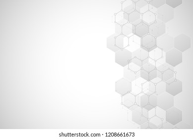 Molecular structure and chemical elements. Abstract molecules background. Science and digital technology concept. Vector illustration for scientific or technological design