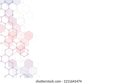 Molecular structure and chemical elements. Abstract molecules background. Science and digital technology concept. Vector illustration for scientific or technological design