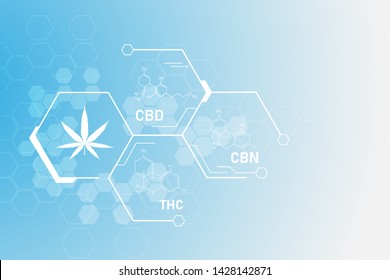 Molecular Structure Chemistry Formula Tetrahydrocannabinol Medical Cannabis Pattern Vector Eps10