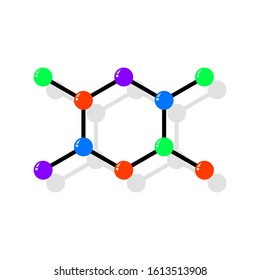 Molecular structure clip art. Flat style illustration. Isolated on white background. 