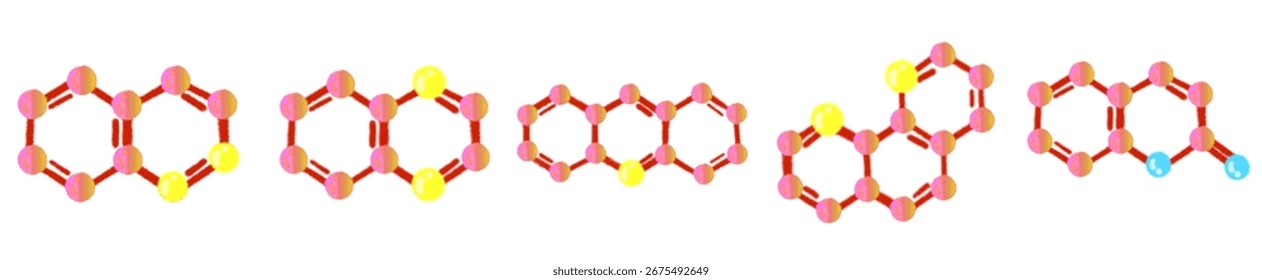 Molecular Structure Clipart Set – 3D Atom and Molecule Illustration for Chemistry, Science, and Educational Design Projects