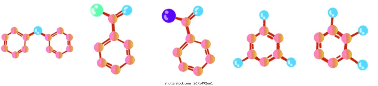 Molecular Structure Clipart Set – 3D Atom and Molecule Illustration for Chemistry, Science, and Educational Design Projects
