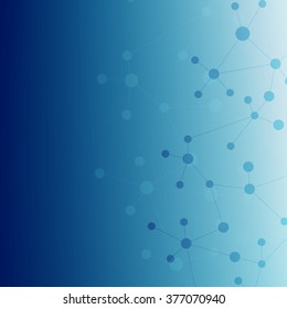 The molecular structure and communication at a blurred background. Vector illustration