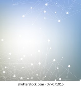 The molecular structure and communication at a blurred background. Vector illustration