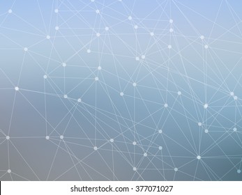 The molecular structure and communication at a blurred background. Vector illustration