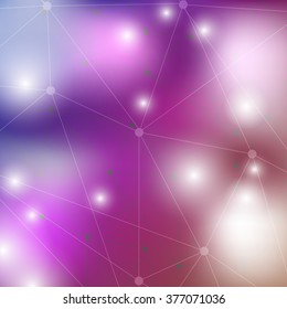 The molecular structure and communication at a blurred background. Vector illustration