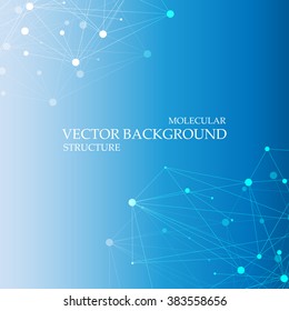 The molecular structure and communication at a blurred background. Vector illustration