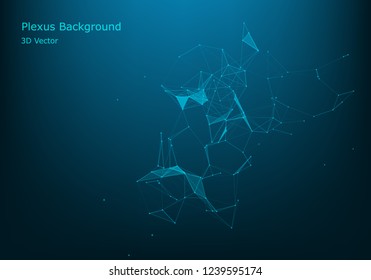 Molecular structure. Connected lines with dots. Chemistry, medicine, science, technology. Geometric abstract background. Polygonal Cyber Structure. Data Connection Concept.