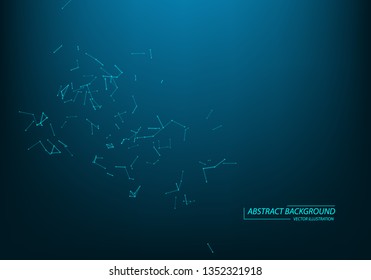 Molecular structure. Connected lines with dots. Chemistry, medicine, science, technology. Geometric abstract background. Polygonal Cyber Structure. Data Connection Concept.