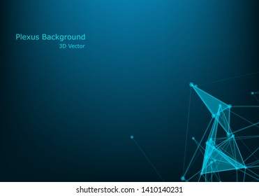 Molecular structure. Connected lines with dots. Chemistry, medicine, science, technology. Geometric abstract background. Polygonal Cyber Structure. Data Connection Concept.