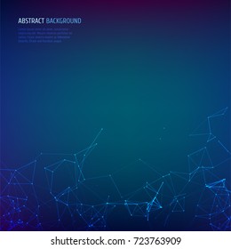 Molecular structure. Connected lines with dots. Chemistry, medicine, science, technology concept. Geometric abstract background. Polygonal Cyber Structure. Data Connection