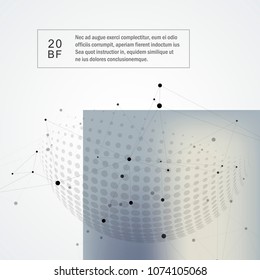 Molecular structure with connected points. Chemistry, technology, science, biology, neuron, atom, molecule. Scientific presentation for your company
