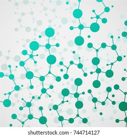Molecular structure with connected points. Chemistry, technology, science, biology, neuron, atom, molecule. Scientific presentation for your company
