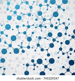 Molecular structure with connected points. Chemistry, technology, science, biology, neuron, atom, molekla. Scientific presentation for your company
