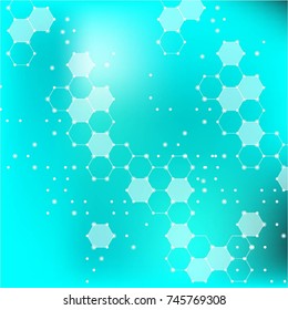 Molecular structure with connected points. Chemistry, technology, science, biology, neuron, atom, molekla. Scientific presentation for your company
