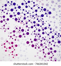 Molecular structure with connected points. Scientific presentation for your company